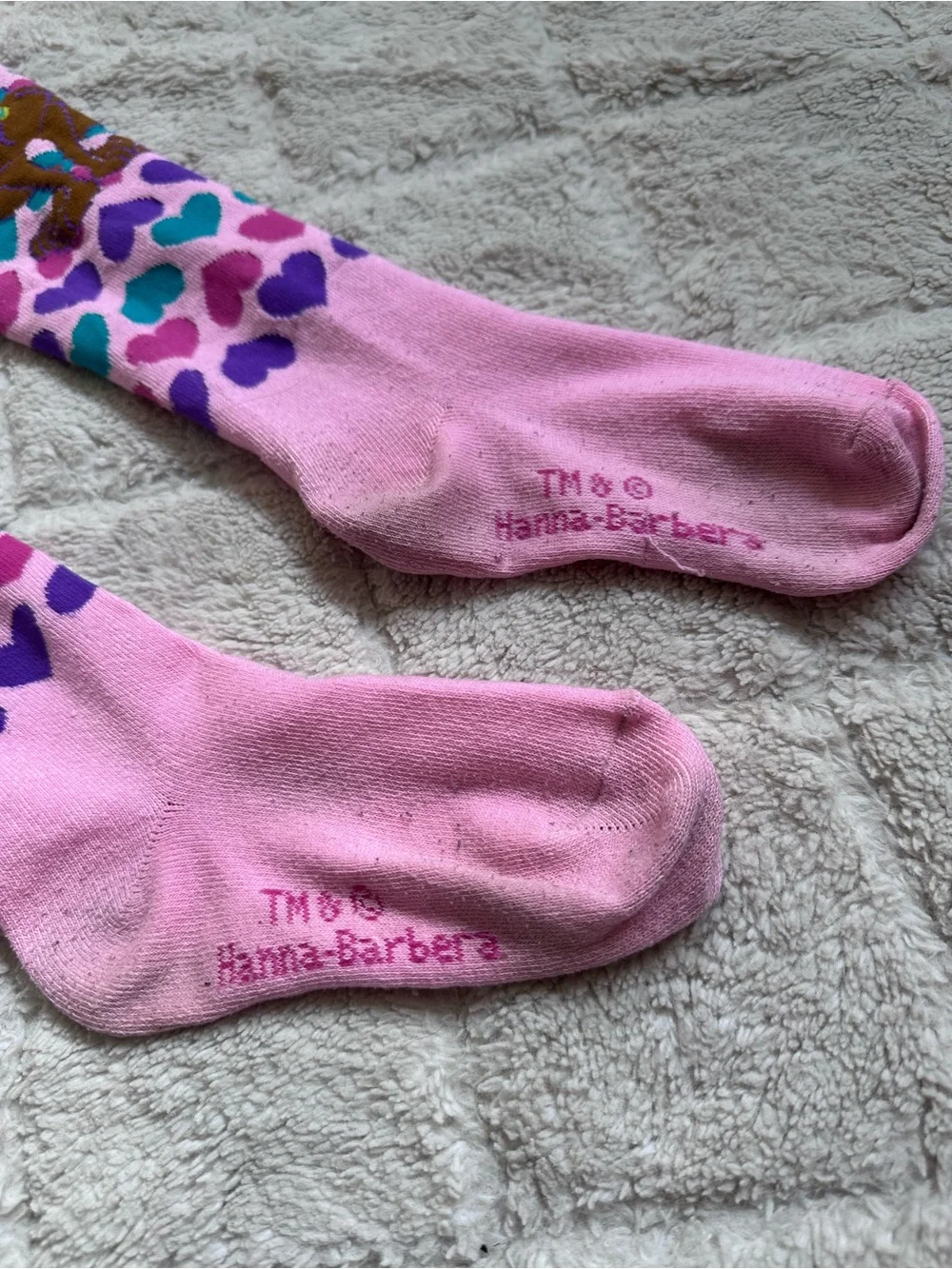 Scooby Doo | Pink Hearts Scooby Doo Knee High Socks | Size Big Kid